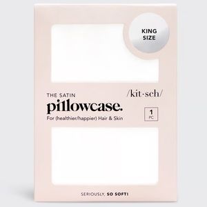 NWT Kitsch Satin King Pillowcase in White